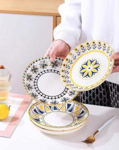 Wholesale sheng: Creative Ceramic Plate, Household Underglaze Hand-painted Tableware, 8-inch Fruit Plate