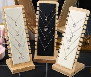 Wholesale jewelry holder: Simple Solid Wood Necklace Jewelry Display Board Pendant Jewelry Rack