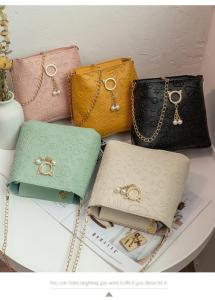Wholesale chains part: 2022 New Fashion Chain Bucket Bag Embossed Messenger Bag Single Shoulder Bag