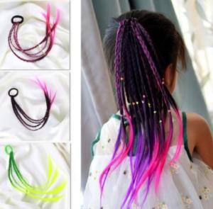 Wholesale wig: Children's Wig Braid Dirty Braid Ponytail Gradient Color Braid Colorful Fashionable Braided Hair Rop