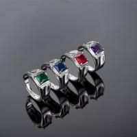 Four Claw Emerald Ring for Men with Diamond Amethyst
