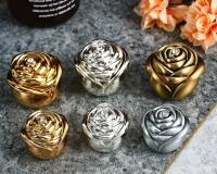 European Style Metal Rose Bud Jewelry Box, Necklace Ring Box, High-end Wedding Jewelry Box 5.4-6.9cm