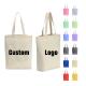 Promotional Personalized Blank Plain Cotton Canvas Reusable Shopping Cotton Tote Bags with Logo Cust