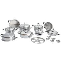 21Pcs 3Ply Stainless Steel 304 316 Cookware Set Cooking Pot & Pan Waterless Greaseless Cookware Set