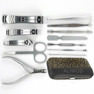 Wholesale eyebrow tweezers: ALIWOD 12 Piece Manicure Pedicure Nail Care Set Cutter Cuticle Clippers Kit Case