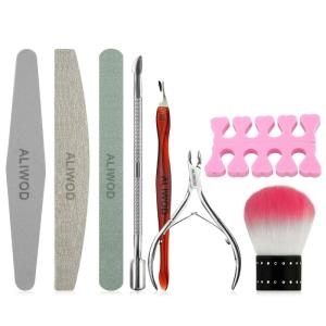 Wholesale cuticle scissors: ALIWOD Nail Care Set Manicure Tools Dead Skin Scissors Cuticle Pusher Nail Polishing