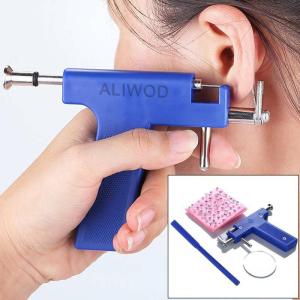 Wholesale navel piercing: ALIWOD Piercing Device Ear Nose Stainless Pro Ear Piercing Gun Studs Kit Tool Set Navel Body Pie