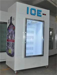 Wholesale hinged wall to glass: Glass Door Ice Storage Bin