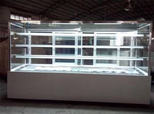 Wholesale refrigerator shelf glass: Square Cake Display Showcase Cabinet