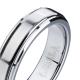 5mm Flat Polished Finish Stainless Steel Center Tungsten Carbide Ring