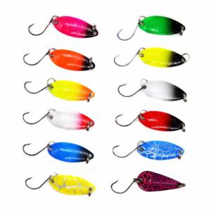 Wholesale metal spoon: Fishing Lure Spoons 3g Colorful Single Hook Metal Jigs Sequins Artificial Lures Hard Bait