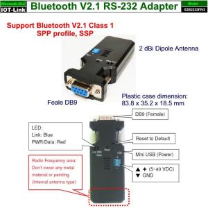 Wholesale bt: Bluetooth V2.1 SPP Class 1 RS-232 Serial Converter