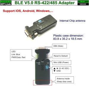 Wholesale mini rfid reader: Bluetooth BLEV5.0 RS-422/485 Reader - GATT