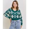 Wholesale decorative bows: ZXX-21036 Ladies Sweater Pullovers Crop Top