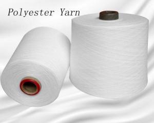 Wholesale spun yarn: Cone Raw Polyester Yarn Spun Polyester Yarn White