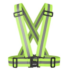 Wholesale safety vest: Fluo Hi Vis Elastic Adjustable Reflective Belt Running Bicycle Safety Vest with Buckl