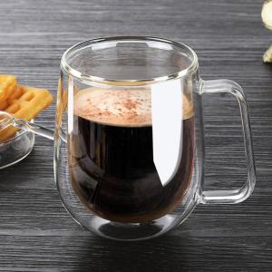 Wholesale double wall glass mug: Wholesale 250ml Double Wall Glass Cup for Milk and Coffee