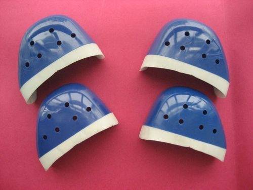textile upper with synthetic toe cap