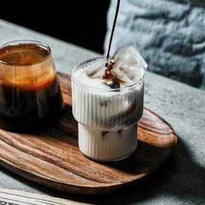 Wholesale coffee mug: 200/300ML Vertical Stripe Coffee Mug Heat-Resistant Glass Water Cups Transparent Tea Mug Cup for Dri
