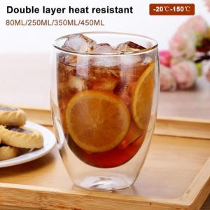 Wholesale double wall glass mug: Double Wall Glass Cup Water Bottle Coffee Glass Cup Heat-resistant Whiskey Tea Beer Mug Tea Whiskey