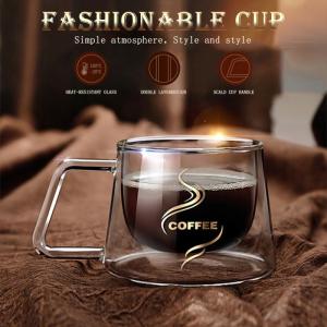 Transparent Double Bottom Glass Coffee Cup Milk Whiskey Tea Beer Heat Resistant Cocktail Vodka Wine