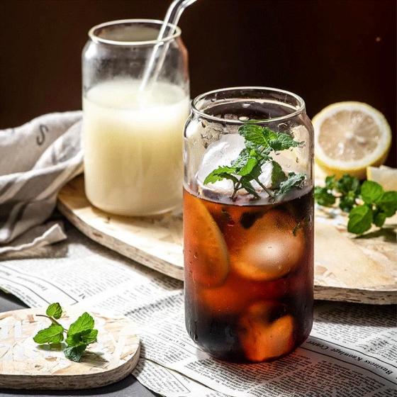 Coke Can Milk Juice Cup Nordic Creative Glass Cold Drink Coke Cup Transparent Drinking Minimalist Gl