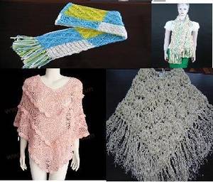 Wholesale knitting scarf: Knitted Shawl/Scarf/Garment