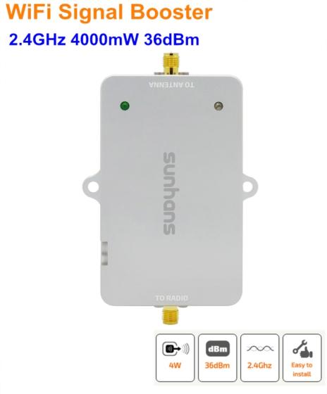 Sunhans SH24Gi4000 WiFi Signal Booster 4000mW 2.4Ghz 36dBm Repeater Amplifier