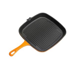 Wholesale grills design: AS-P24 Enameled Cast Iron Square Grill Pan