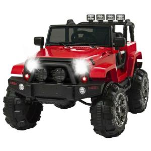 Wholesale rides: 12V MP3 Kids Ride On Car Truck with Remote Control 3 Speed LED Lights Red Gift- Price 120usd