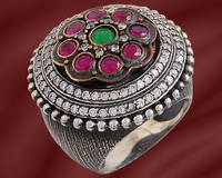 Sell Handmade Antique Sterling Silver Ring with Gemstones
