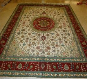 Wholesale home decoration: 8x10ft Red Color Handmade Silk Persian Carpet for Home Decor