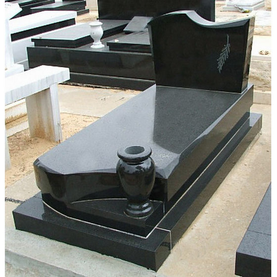black marble tombstone