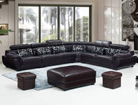 Chesterfield Corner Leather Sofa with Adjustable Headrest