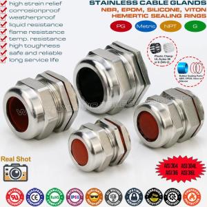 Wholesale electric wire cable 16mm: Cable Glands 316/316L Stainless Steel Inox IP68 PG13.5 20.4mm with Red Viton Seals for 6-12mm Wires