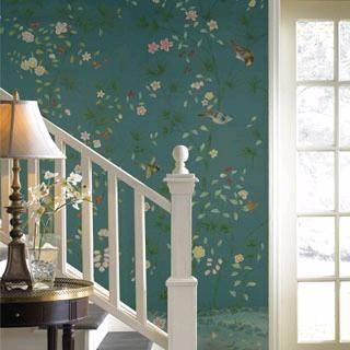 Hand Painted Chinoiserie Panoramic Wallpaper Id 1738740 Product Hand Painted Chinoiserie Panoramic Wallpaper Image