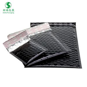 Wholesale hot foil label: Wholesale Padded Envelope Custom Printed Matte Black Aluminum Foil Metallic Bubble Mailers