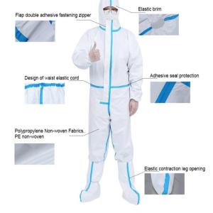 Wholesale protective clothing: Disposable Medical Protective Clothing 55g/65g Adhesive Strip Microporous Protective Clothing