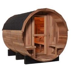 Wholesale c: Traditional Canadian Red Cedar Solid Wood Barrel Sauna Rooms Outdoor Wet Steam