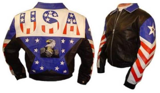 Download USA American Eagle & Flags Red White & Blue Leather Jacket ...