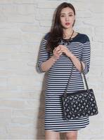 Summer Vacation Fashion New Style Korean Style Lady Round Neck 3 4