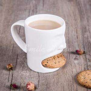 Wholesale handmade product: White Ceramic Biscuit and Milk Mug with the Handle