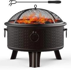 Wholesale gardens brush: Backyard BBQ Garden Stove Portable Charcoal Fire Pit with Spark Screen Cover