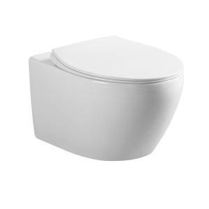 Wholesale Toilets: Smoow Modern Style Round Rimless Wall Hang Toilet Ceramic WC Commode for Hotel Home Bathroom