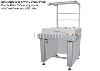 0.8m To 1m PCB Inspection Conveyor Dual Rail High End with Dust Cover and LED Light