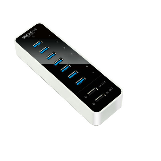 Good Quality 5Gbps 7-port 3.0 USB Charging Hub with 2 Dedicated USB Mobile Phone Charger