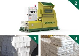 INTCO recycling- Styrofoam recycling machine Manufacturer and foam blocks  buyer