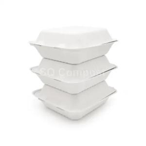 Wholesale bamboo fiber plate: Bagasse Tableware Clamshell Boxes with Single Compartment
