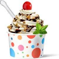 Wholesale yogurt: Custom Print Disposable Yogurt Paper Bowl Ice Cream Cup