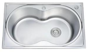 Wholesale Kitchen Sinks: 2 Tap Holes OEM Stainless Steel Single Bowl Sink 22 GAUGE